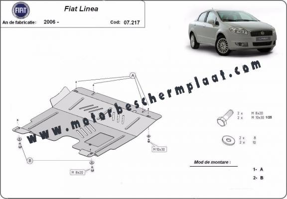 Motor, Versnellingsbak en Radiator Beschermplaat voor Fiat Linea