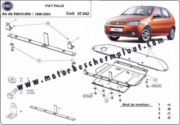 Motor en Versnellingsbak Beschermplaat voor Fiat Palio