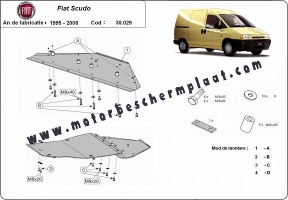 Motor en Versnellingsbak Beschermplaat voor Fiat Scudo