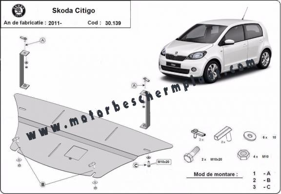 Motor en Versnellingsbak Beschermplaat voor Skoda Citigo
