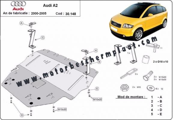 Motor, Versnellingsbak en Radiator Beschermplaat voor Audi A2