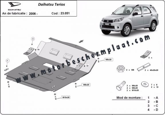 Motor en Radiator Beschermplaat voor Daihatsu Terios