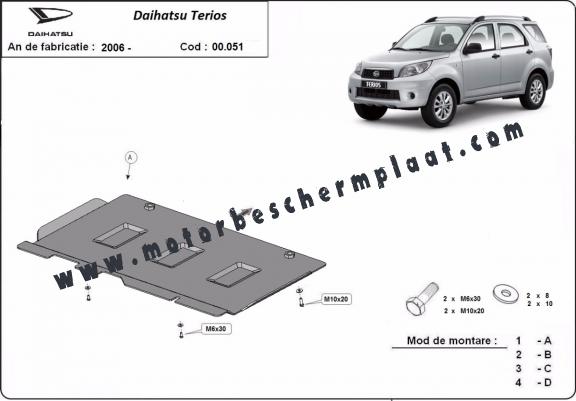 Versnellingsbak Beschermplaat voor Daihatsu Terios