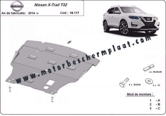 Motor, Versnellingsbak en Radiator Beschermplaat voor Nissan X-Trail T32