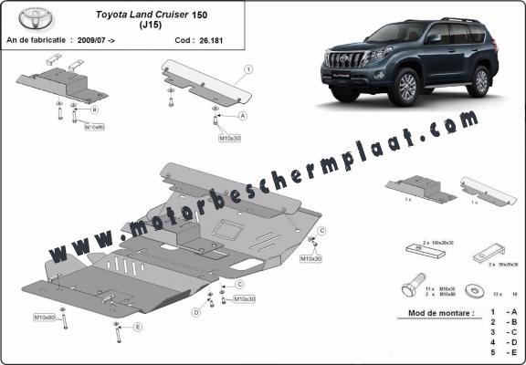 Motor en Radiator Beschermplaat voor Toyota Land Cruiser 150