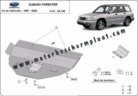 Motor, Versnellingsbak en Radiator Beschermplaat voor Subaru Forester 1