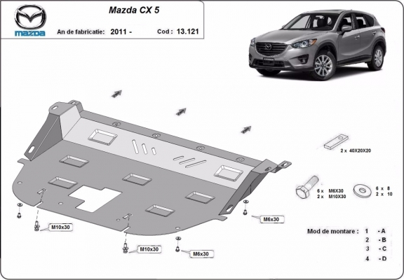 Motor, Versnellingsbak en Radiator Beschermplaat voor Mazda CX5