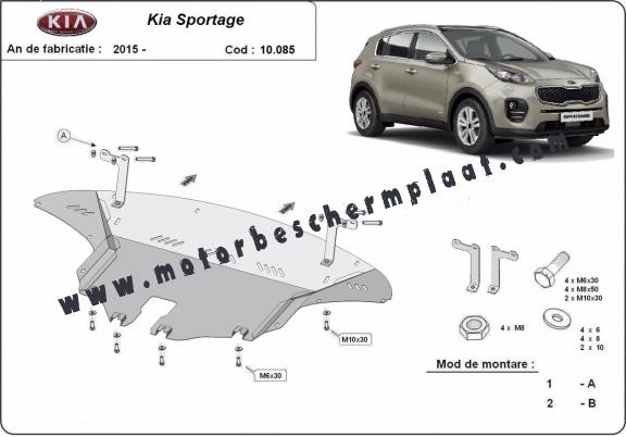 Motor, Versnellingsbak en Radiator Beschermplaat voor Kia Sportage