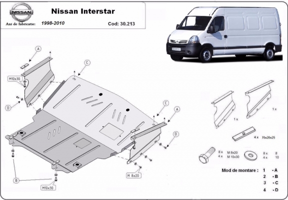 Motor en Versnellingsbak Beschermplaat voor Nissan Interstar