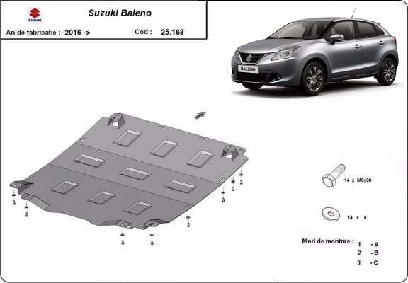Motor en Versnellingsbak Beschermplaat voor Suzuki Baleno