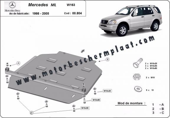 Versnellingsbak Beschermplaat voor Mercedes ML W163