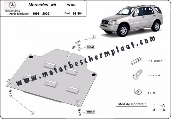 Differentieel Beschermplaat - RWD voor Mercedes ML W163