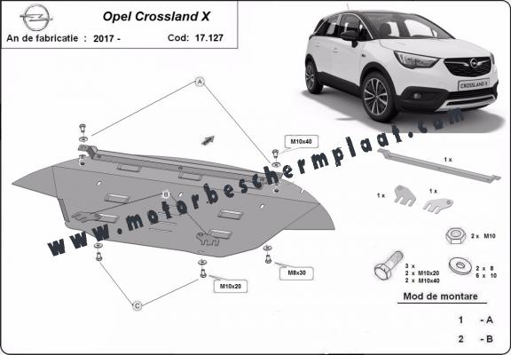 Motor, Versnellingsbak en Radiator Beschermplaat voor Opel Crossland X
