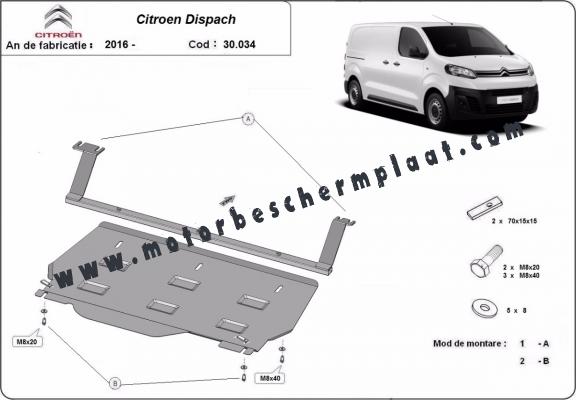 Motor Beschermplaat voor Citroen Dispatch Paneel Bestelwagen 