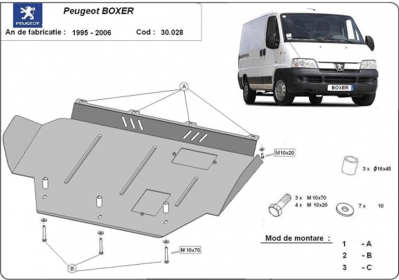 Motor en Versnellingsbak Beschermplaat voor Peugeot Boxer