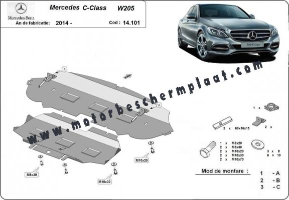 Motor Beschermplaat voor Mercedes C-Class W205