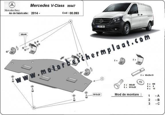 Stop&Go Systeem Beschermplaat voor Mercedes V-Classe W447, 4x2, 1.6 D