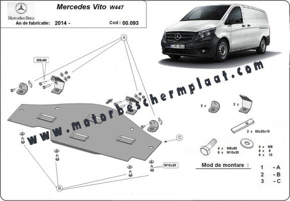 Stop&Go Systeem Beschermplaat voor Mercedes Vito W447, 4x2, 1.6 D