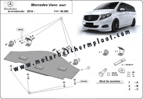 Stop&Go Systeem Beschermplaat voor Mercedes Viano W447, 4x2, 1.6 D