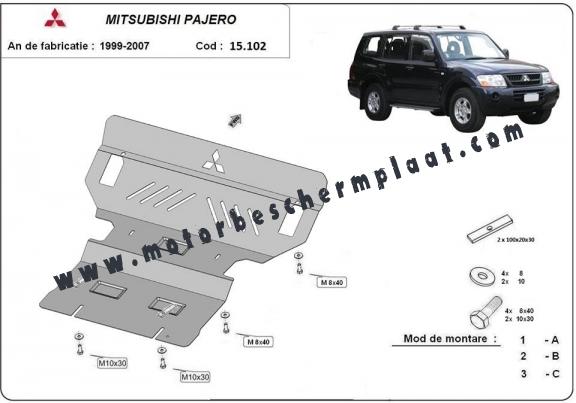 Motor en Radiator Beschermplaat voor Mitsubishi Pajero 3 (V60, V70)