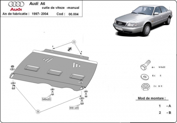 Versnellingsbak Beschermplaat voor Audi A6 - manuelle