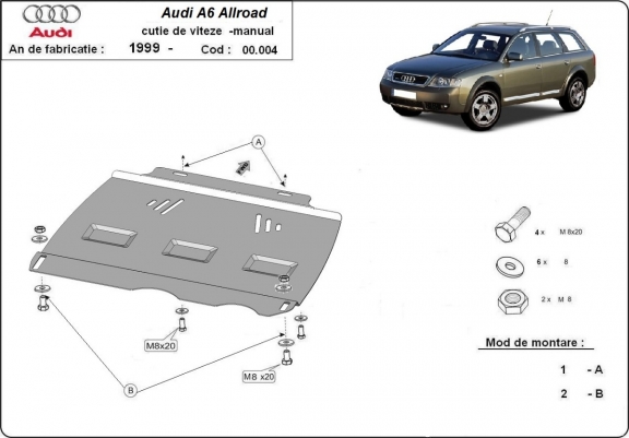 Versnellingsbak Beschermplaat voor Audi Allroad A6 - manuelle