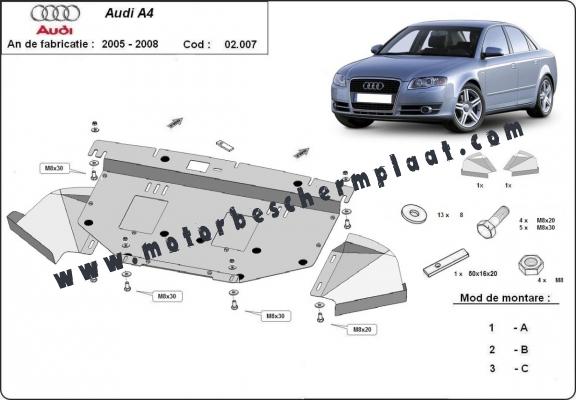 Motor en Radiator Beschermplaat voor Audi A4 B7