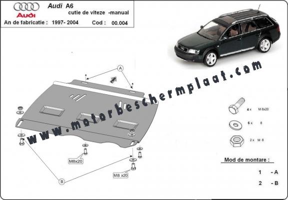 Versnellingsbak Beschermplaat voor Audi A6 - manuelle