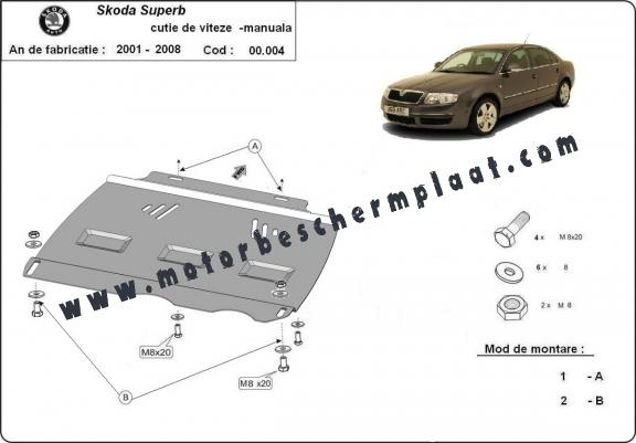 Versnellingsbak Beschermplaat voor Skoda Superb - manuelle