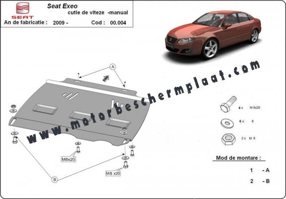 Versnellingsbak Beschermplaat voor Seat Exeo - manuelle