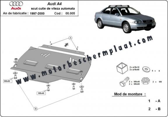 Versnellingsbak Beschermplaat voor Audi A4  B5 - automatique