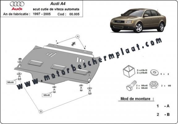 Versnellingsbak Beschermplaat voor Audi A4  B6 - automatique