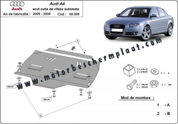 Versnellingsbak Beschermplaat voor Audi A4  B7 - automatique