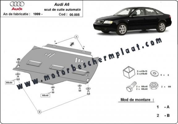 Versnellingsbak Beschermplaat voor Audi A6 - automatique