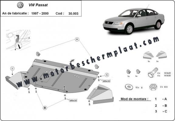 Motor en Radiator Beschermplaat voor VW Passat B5