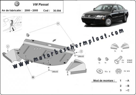 Motor en Radiator Beschermplaat voor VW Passat B5.5