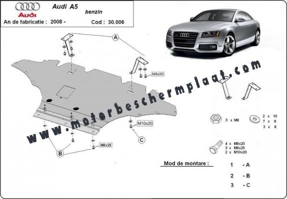 Motor en Radiator Beschermplaat voor Audi A5, benzine