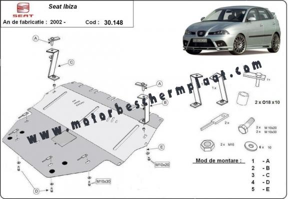 Motor, Versnellingsbak en Radiator Beschermplaat voor Seat Ibiza Diesel