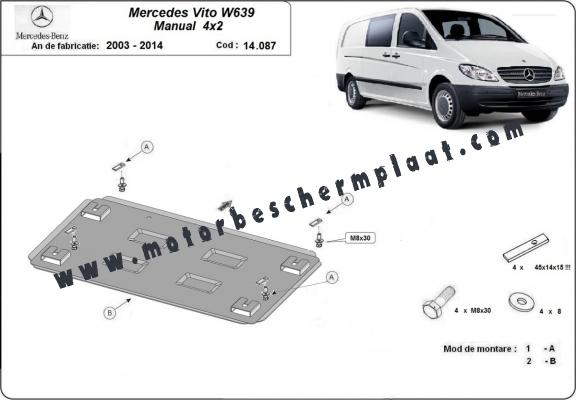 Motor, Versnellingsbak en Radiator Beschermplaat voor Mercedes Vito W639 - 2.2 D 4x2