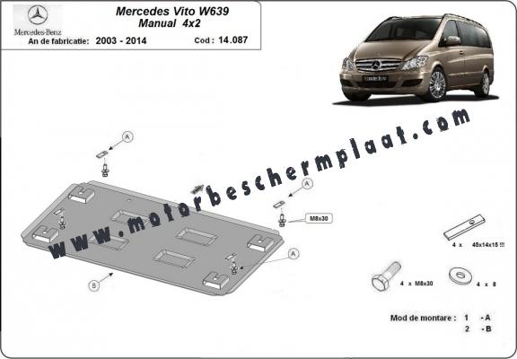Motor, Versnellingsbak en Radiator Beschermplaat voor Mercedes Viano W639 - 2.2 D 4x2