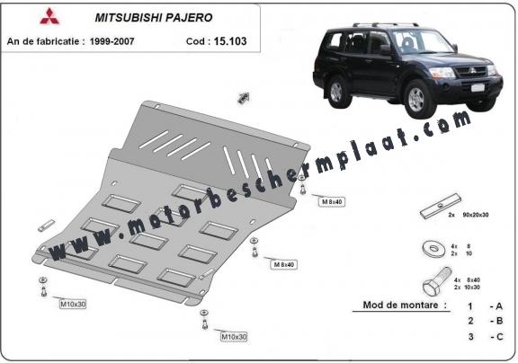 Motor en Radiator Beschermplaat voor Mitsubishi Pajero 3 (V60, V70) Vers. 2.0