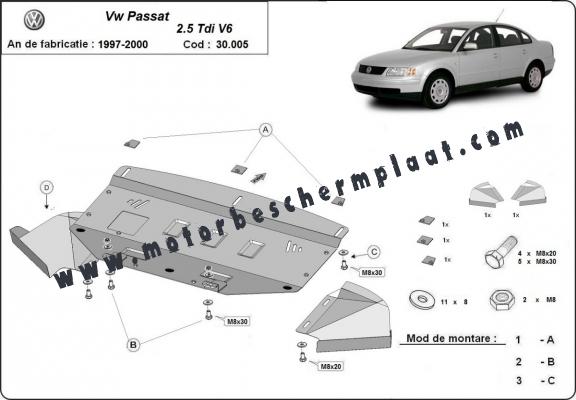 Motor en Radiator Beschermplaat voor VW Passat B5  2.5 TDI V6