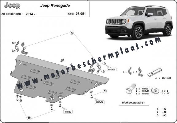 Motor Beschermplaat voor Jeep Renegade