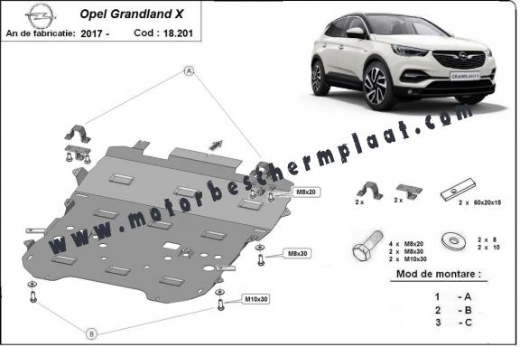 Motor, Versnellingsbak en Radiator Beschermplaat voor Opel Grandland X
