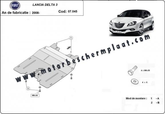 Motor en Versnellingsbak Beschermplaat voor Lancia Delta 3