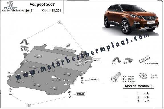 Motor en Versnellingsbak Beschermplaat voor Peugeot 3008