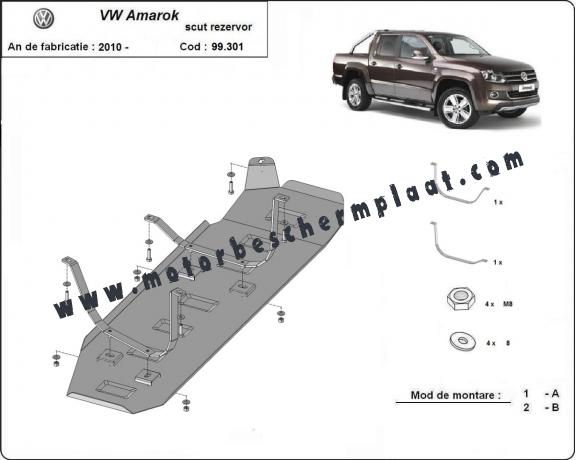 Brandstoftank Beschermplaat voor Volkswagen Amarok - Alleen voor versies zonder fabrieksbescherming