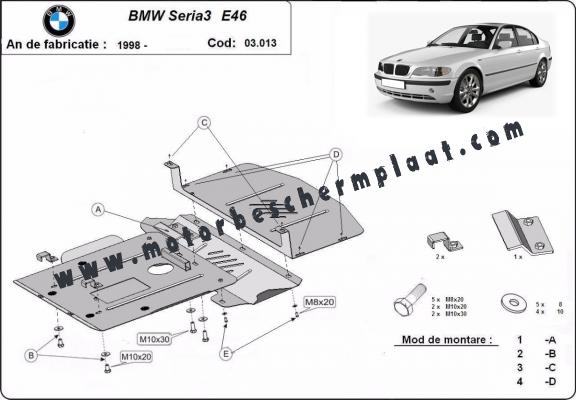 Motor Beschermplaat voor BMW Seria 3 - benzine