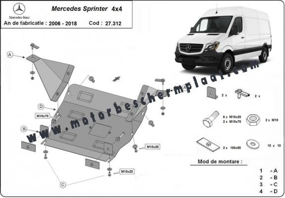 Motor  Beschermplaat voor Mercedes Sprinter 906 4x4