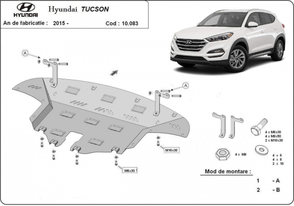 Motor, Versnellingsbak en Radiator Beschermplaat voor Hyundai Tucson